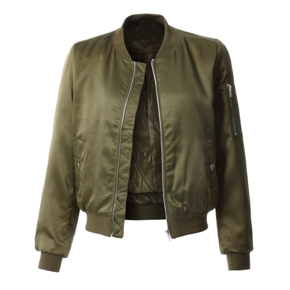 Inso Collection Olive Green Women's Bomber Jacket - Size L